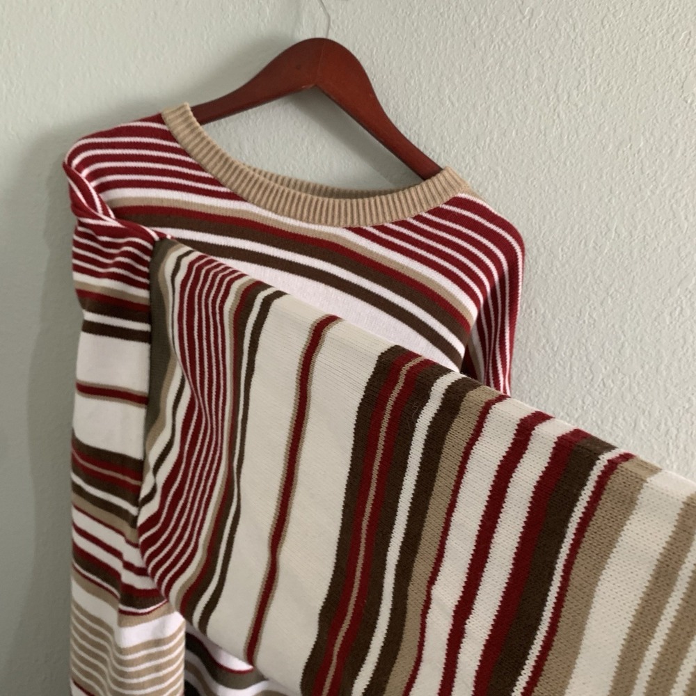 Vintage Mecca Sweater Mens 2XL Pullover White striped Hip Hop Y2K 90s 1990s - Picture 7 of 16